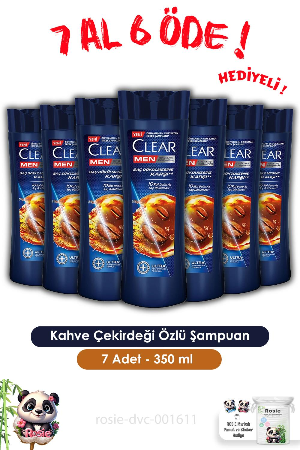 Clear Men 7 AL 6 ÖDE Kahve Çekirdeği Özlü Şampuan 350 ml