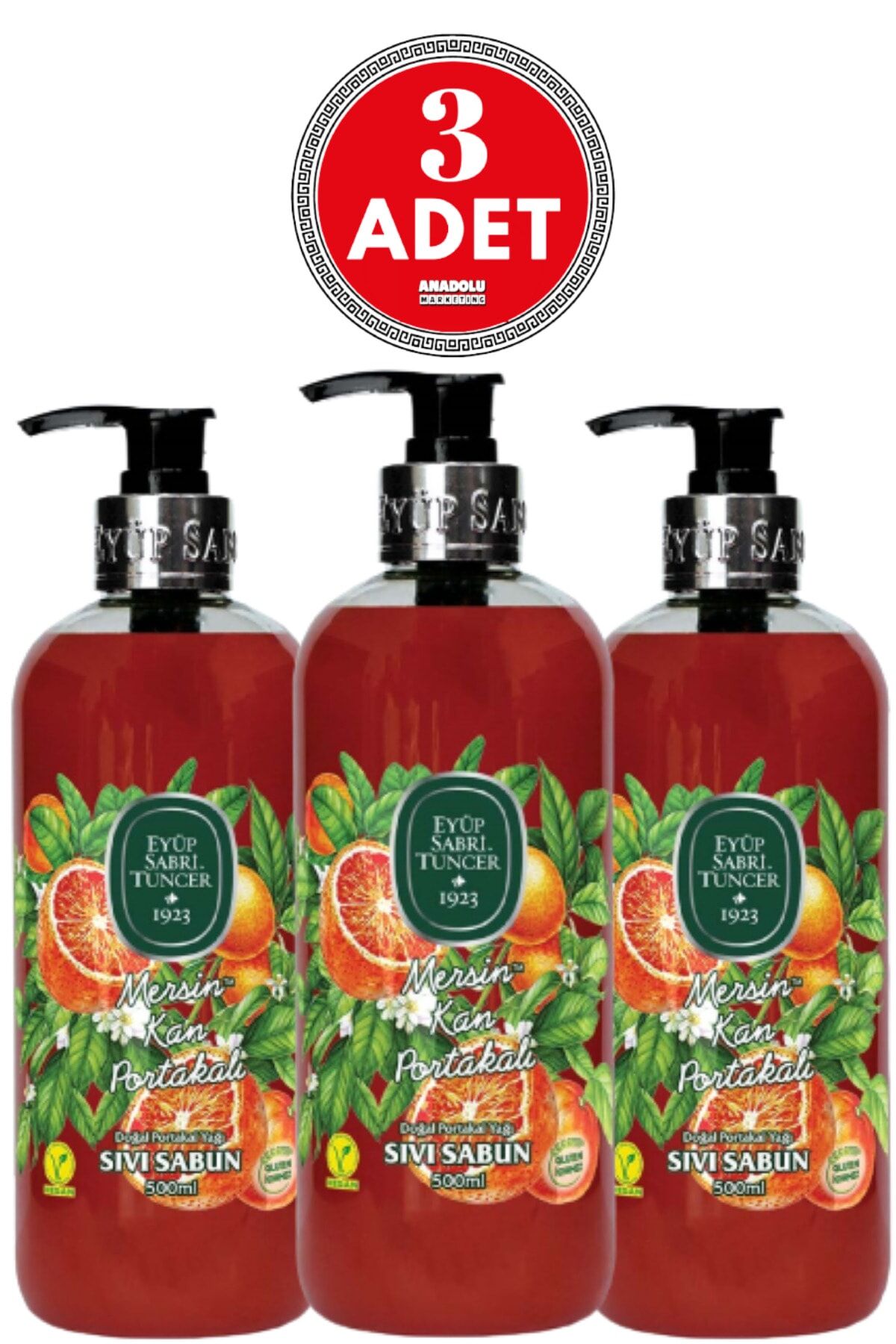 Eyüp Sabri Tuncer Mersin Kan Portakalı Sıvı Sabun 500 ml x 3 Adet