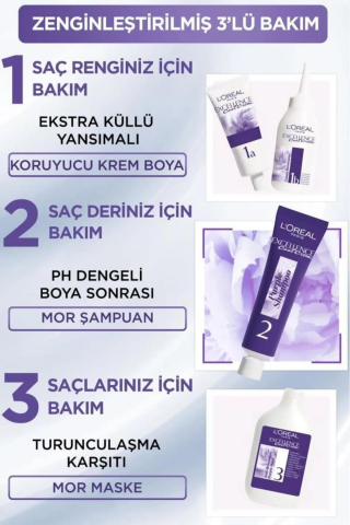 3 Adet Loreal Paris Excellence Cool Creme Saç Boyası 4.11 Ekstra Küllü Kahve ve ROSIE