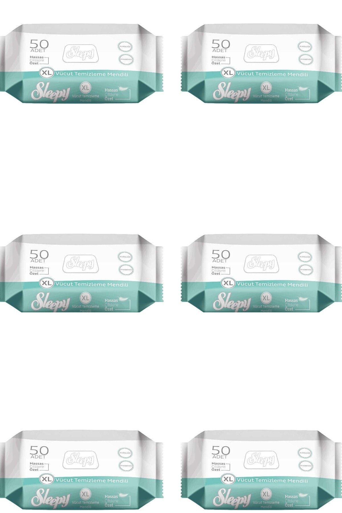 Sleepy Xl Vücut Temizleme Mendili 50 Li X 6 (toplam 300 Adet Yaprak)