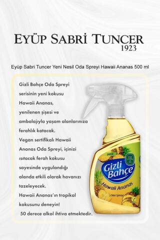 Eyüp Sabri Tuncer Yeni Nesil Oda Spreyi Hawaii Ananas 500 ml 5 Al 4 Öde ve Rosie Pamuk