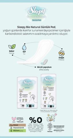 Sleepy Bio Natural Günlük Ped 40'lı 7 AL 6 ÖDE ve ROSIE
