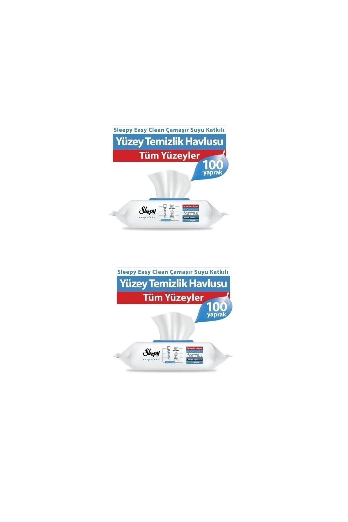 Sleepy Easy Clean Çamaşır Suyu Katkılı Yüzey Temizlik Havlusu 2x100 (200 YAPRAK)