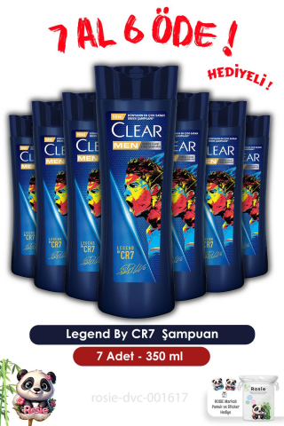 Clear Men 7 AL 6 ÖDE Legend By CR7 Cristiano Ronaldo Şampuan 350 ml ve ROSIE