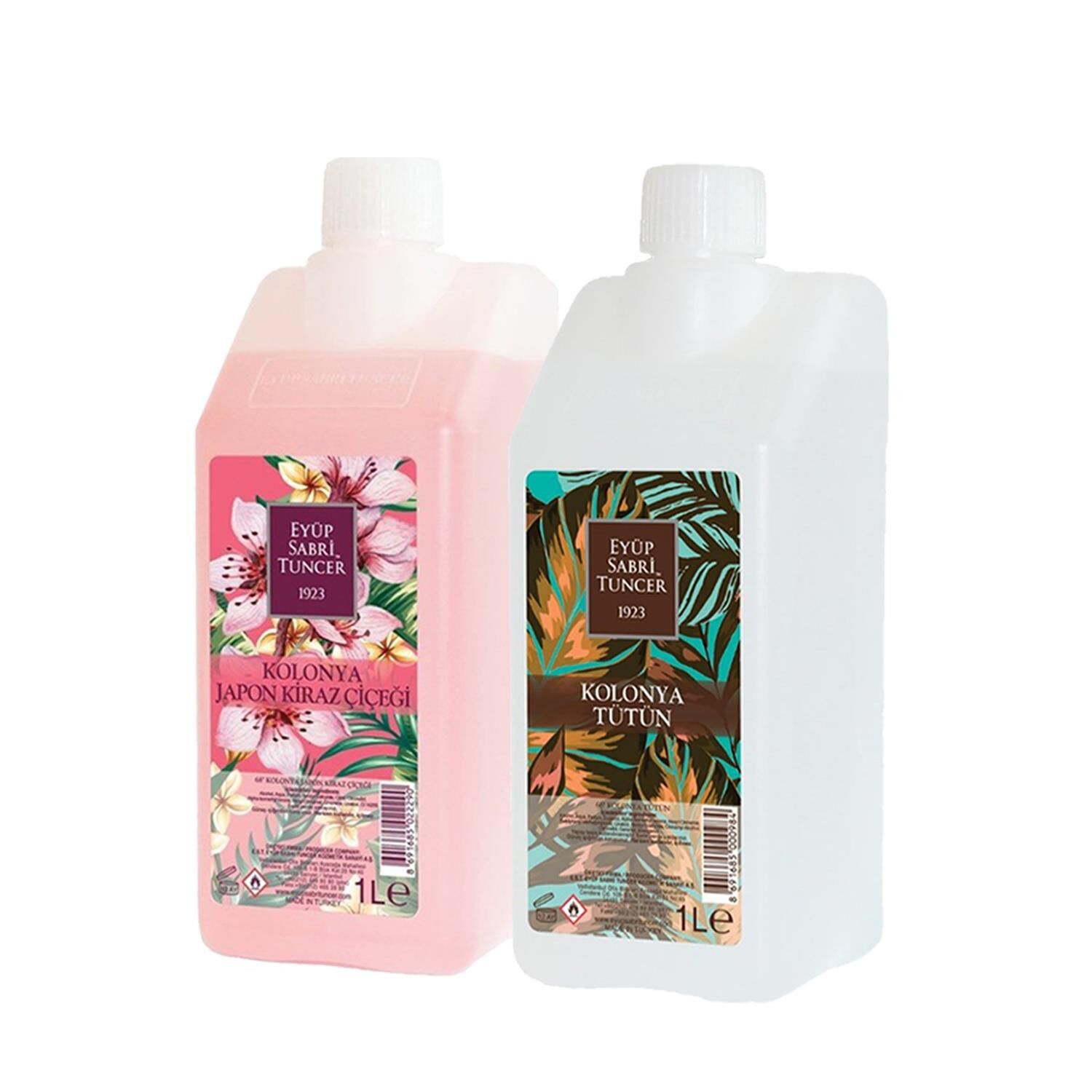Eyüp Sabri Tuncer Tütün Kolonyası Yedek Şişe ve Japon Kiraz Çiçeği Yedek Şişe 1 Litre