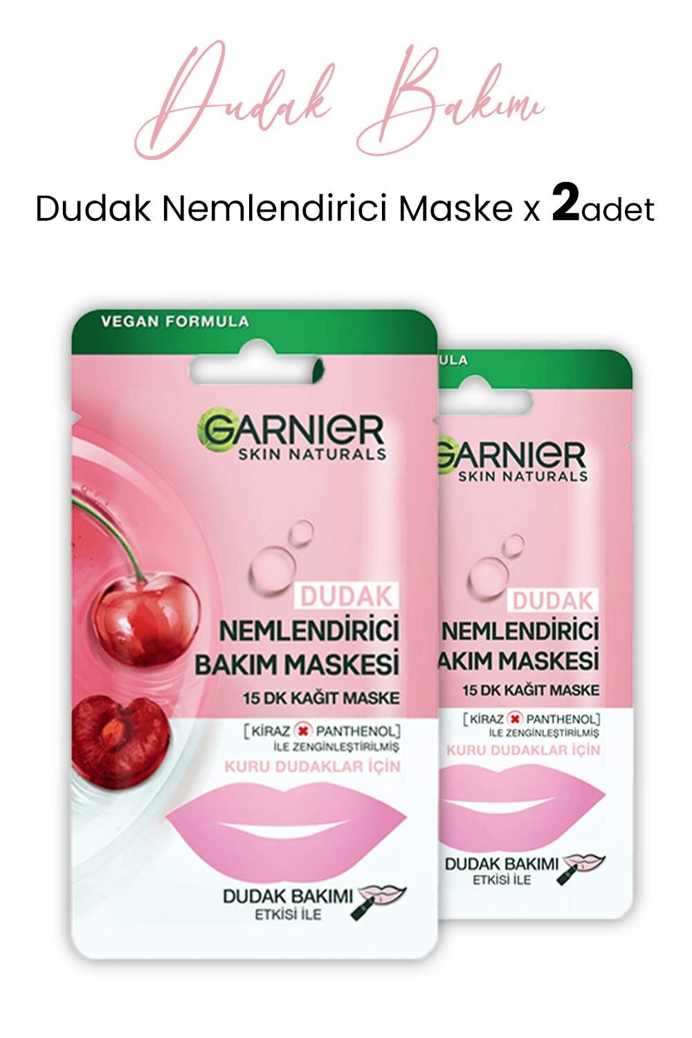 Garnier Dudak Nemlendiricisi Kağıt Bakım Maskesi 5 gr x 2 Adet