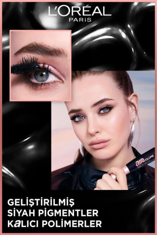 3 Adet Loreal Paris Air Volume 30H Mega Black Maskara Ekstra Siyah ve ROSIE