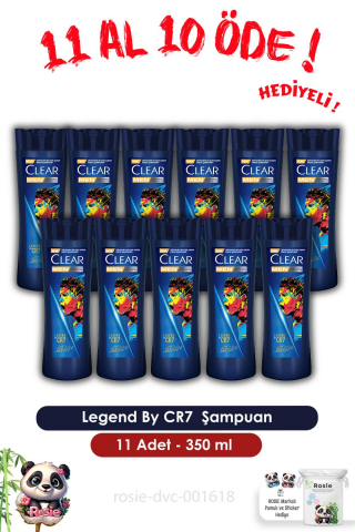 Clear Men 11 AL 10 ÖDE Legend By CR7 Cristiano Ronaldo Şampuan 350 ml ve ROSIE