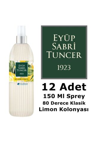 Eyüp Sabri Tuncer Klasik Limon 150 ml Sprey Kolonya x 12