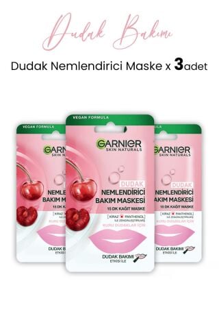 Garnier Dudak Nemlendiricisi Kağıt Bakım Maskesi 5 gr x 3 Adet