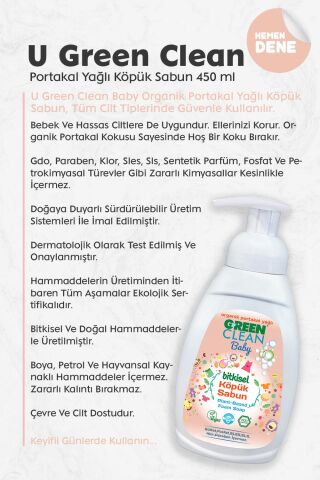 Green Clean Baby Köpük Sabun Portakal Yağlı 450 ml