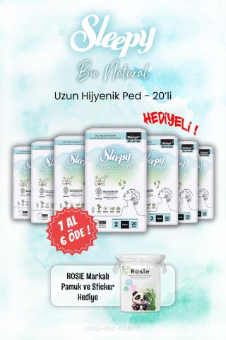7 AL 6 ÖDE Sleepy Bio Natural Hijyenik Ped 20'li ve ROSIE