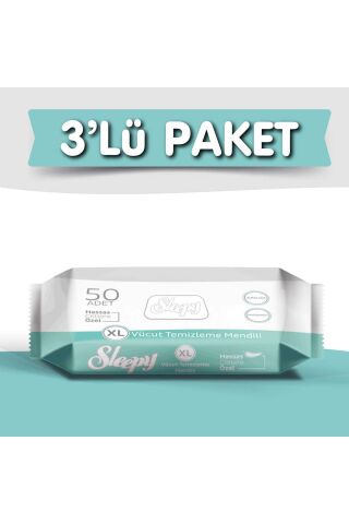 Sleepy 3'Lü Vücut Temizleme 50 Adet 150 Yaprak