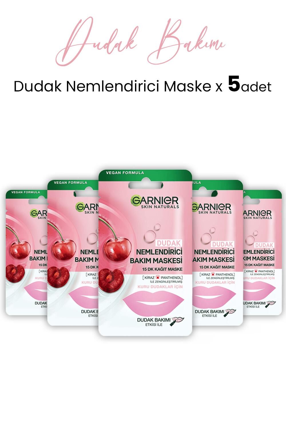 Garnier Dudak Nemlendiricisi Kağıt Bakım Maskesi 5 gr x 5 Adet