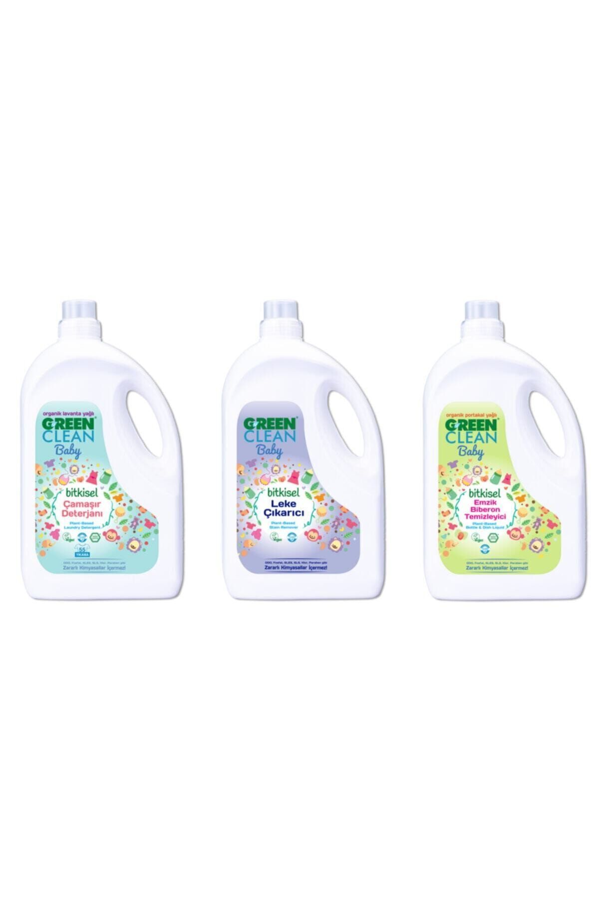 Green Clean Baby Bitkisel Çamaşır Deterjanı + Leke Çıkarıcı + Emzik Biberon Temizleyici 2750ml
