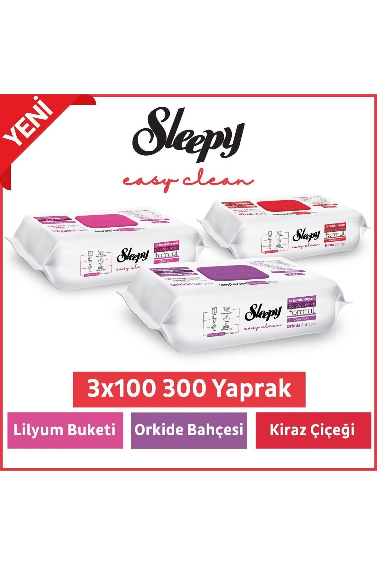 Sleepy Easy Clean Lilyum Buketi, Orkide Bahçesi ve Kiraz Çiçeği