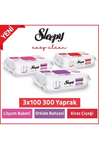 Sleepy Easy Clean Lilyum Buketi, Orkide Bahçesi ve Kiraz Çiçeği