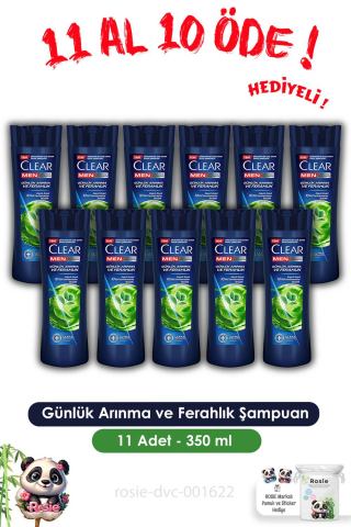 Clear Men 11 AL 10 ÖDE Günlük Arınma ve Ferahlık Şampuan 350 ml ve ROSIE