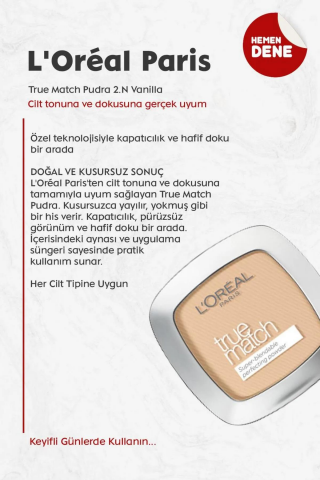 Loreal Paris 3 Adet  True Match Pudra 2.N Vanilla ve ROSIE