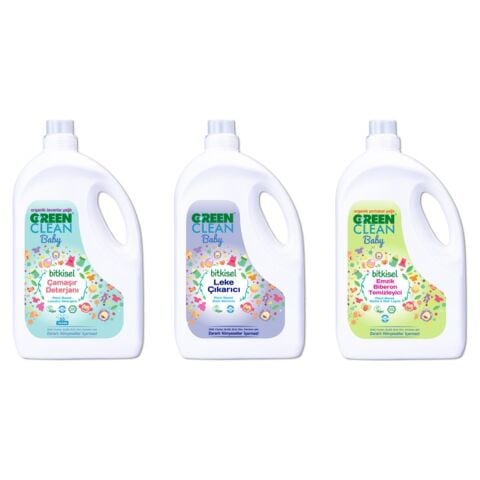 Green Clean Baby Çamaşır Deterjanı + leke Çıkarıcı + Biberon Temizleyici 2750 ml 3'lü Set