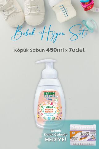 Green Clean Baby Köpük Sabun Portakal Yağlı 450 ml x 7 Adet ve Hediyeli