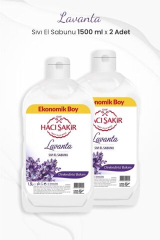 Hacı Şakir Lavanta Dinlendirici Bakım Sıvı El Sabunu 1500 ml x 2 Adet