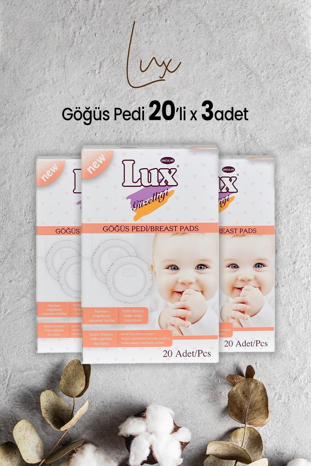 Lux Göğüs Pedi 20' li x 3 Adet