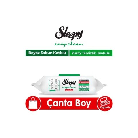 Sleepy Easy Clean Beyaz Sabunlu 20 yaprak Çanta Boy