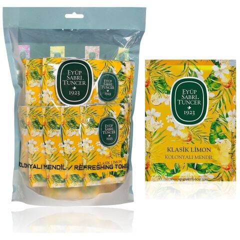 Klasik Limon Kolonyalı Mendil 50'li (Büyük Boy)