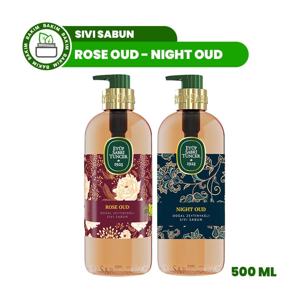 Eyüp Sabri Tuncer Rose Oud ve Night Oud Doğal Zeytinyağlı Sıvı Sabun 500 ml
