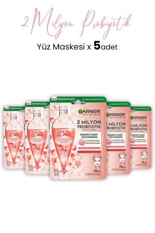 Garnier 2 Milyon Probiyotik Onarıcı Kağıt Yüz Maskesi 22 gr x 5 Adet