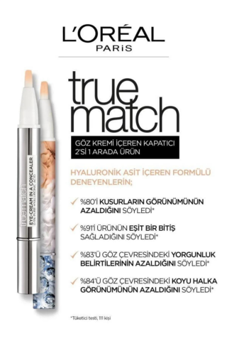 Loreal Paris 3 Adet True Match Göz Kremi İçeren Kapatıcı Peach 3-5.5R ve ROSIE