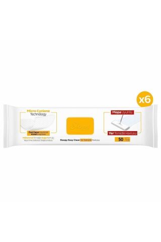 Sleepy Easy Clean Arap Sabunu Katkılı Mopa Uyumlu Yer Temizlik Havlusu 6x50 (300 YAPRAK)