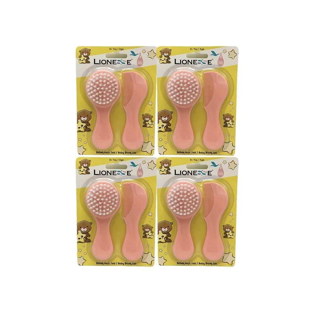 Tarko Lionesse Fırça Tarak Seti - Pembe x 4