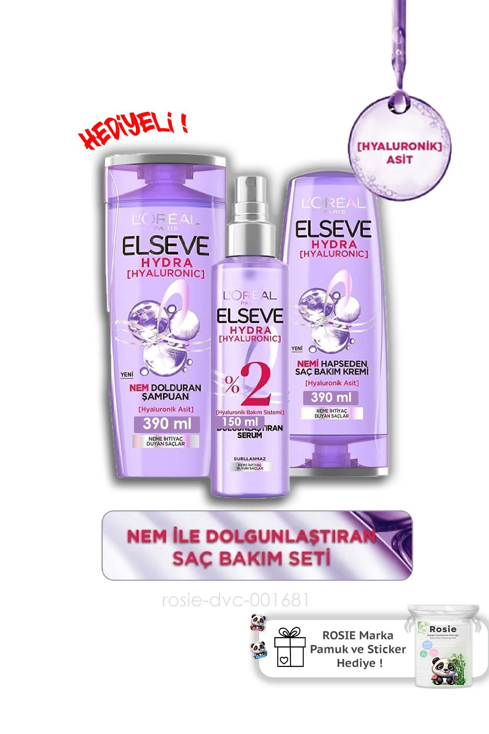 Elseve Hydra Hyaluronik Nemi Hapseden 3'lü Bakım Seti ve ROSIE