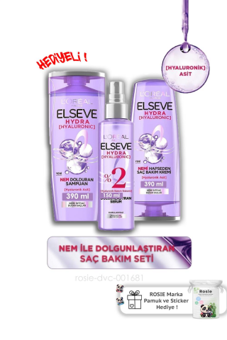 Elseve Hydra Hyaluronik Nemi Hapseden 3'lü Bakım Seti ve ROSIE