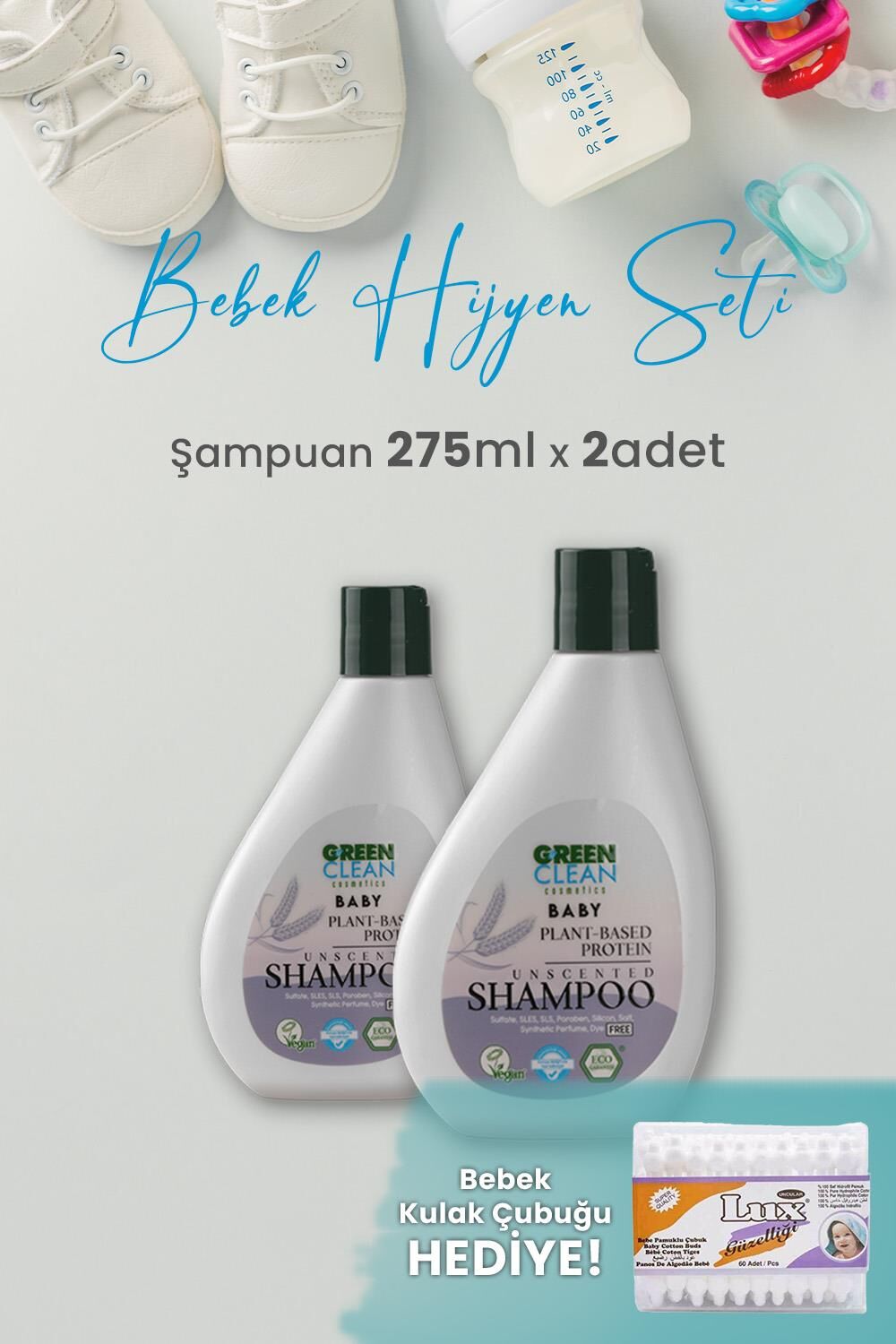 Green Clean Baby Şampuan 275 ml x 2 Adet ve Hediyeli