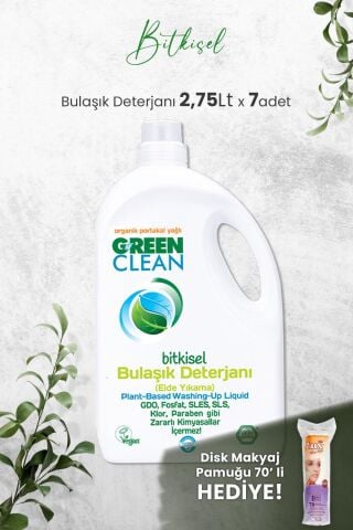 U Green Clean Bitkisel Bulaşık Deterjanı 2,75 LT x 7 Adet ve Hediyeli