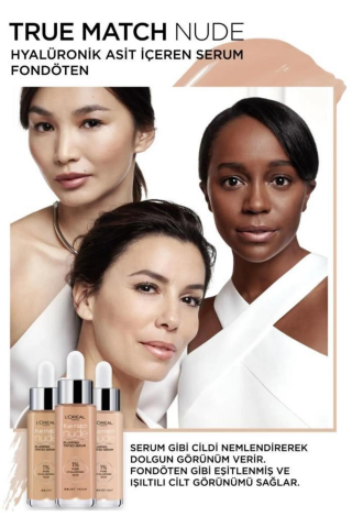 3 Adet Loreal Paris True Match Nude Fondöten Serum 0,5-2 Very Light ve ROSIE
