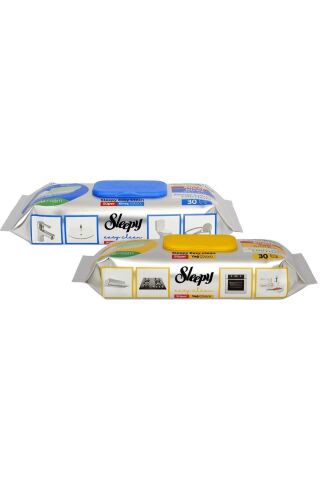 Sleepy Easy Clean Süper Yağ Çözücü&Kireç Sökücü Havlu Karma Paket 2X30 (60 Yaprak)
