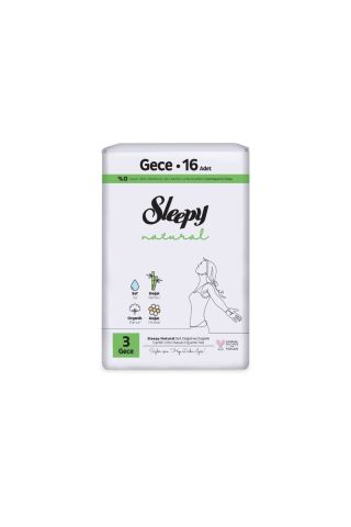 Sleepy Natural Gece 16'lı Hijyenik Ped