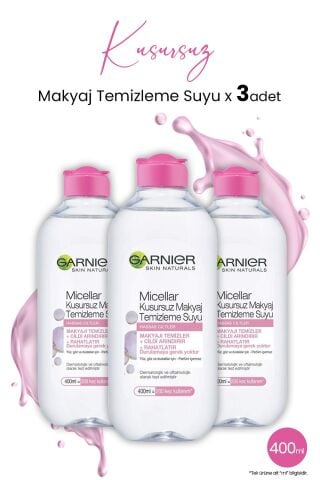 Garnier Micellar Kusursuz Makyaj Temizleme Suyu 400 ml x 3 Adet