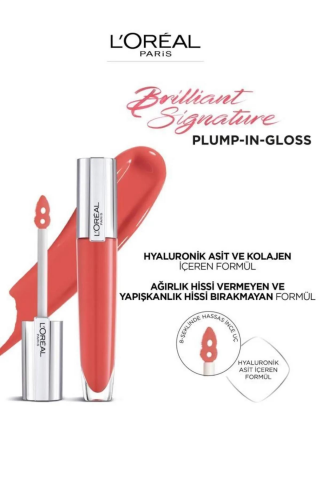 Loreal Paris 3 Adet Brilliant Signature Plump in Gloss Ruj 410 Inflate ve ROSIE