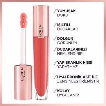 Loreal Paris 3 Adet Brilliant Signature Plump in Gloss Ruj 410 Inflate ve ROSIE