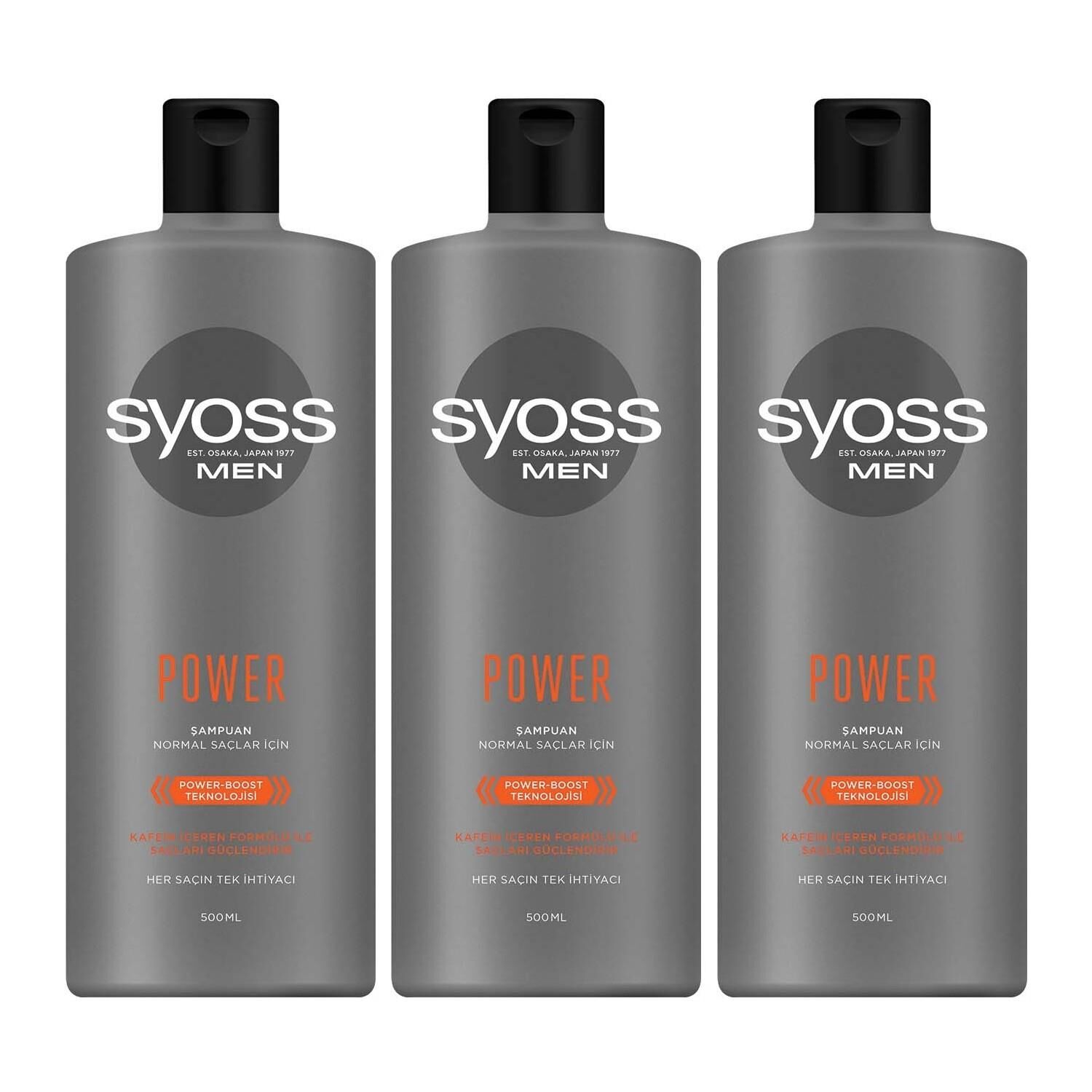 Syoss Men Power Şampuan 500 ML x 3