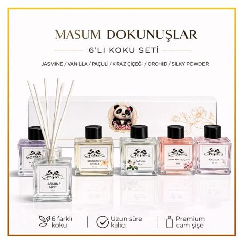Rosie Masum Dokunuşlar – 6’lı Çubuklu Oda Kokusu Hediye Seti