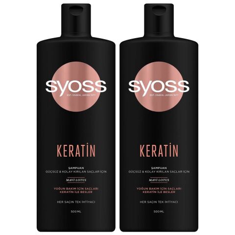 Syoss Şampuan Keratin Mükemmeliği 500 ML x 2 Adet