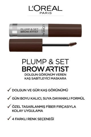 Loreal Paris 3 Adet Brow Artist Plump Kaş Sabitleyici Maskara 109 Ebony ve ROSIE