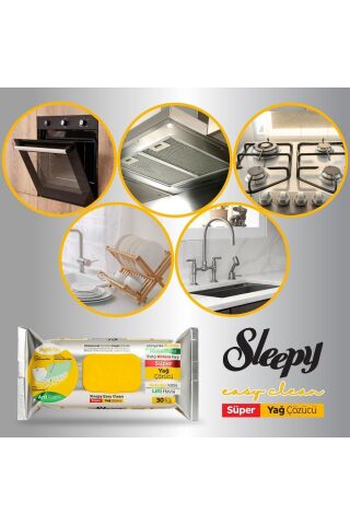 Sleepy Easy Clean Süper Yağ Çözücü Havlu 2X30 (60 Yaprak)