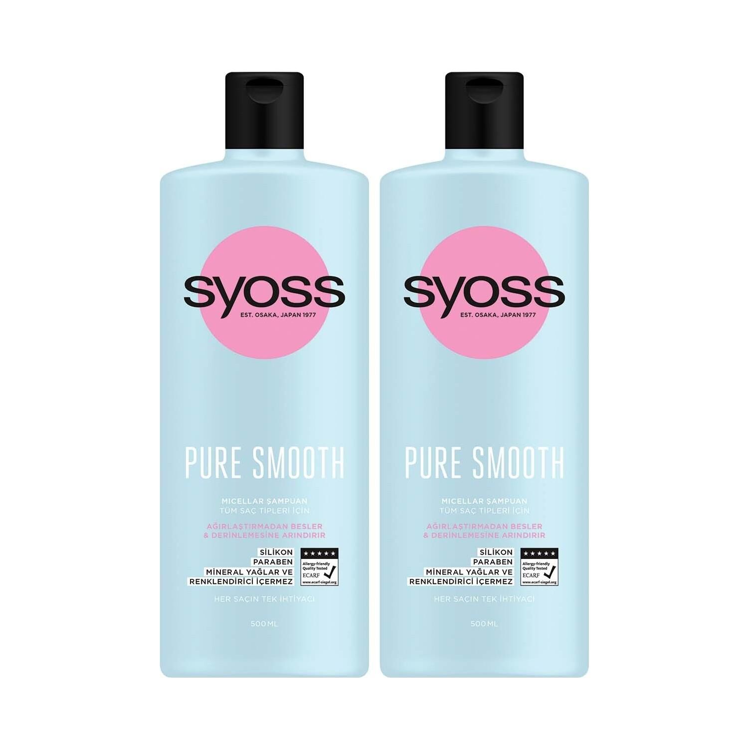Syoss Pure Smooth Şampuan 500 ml x 2